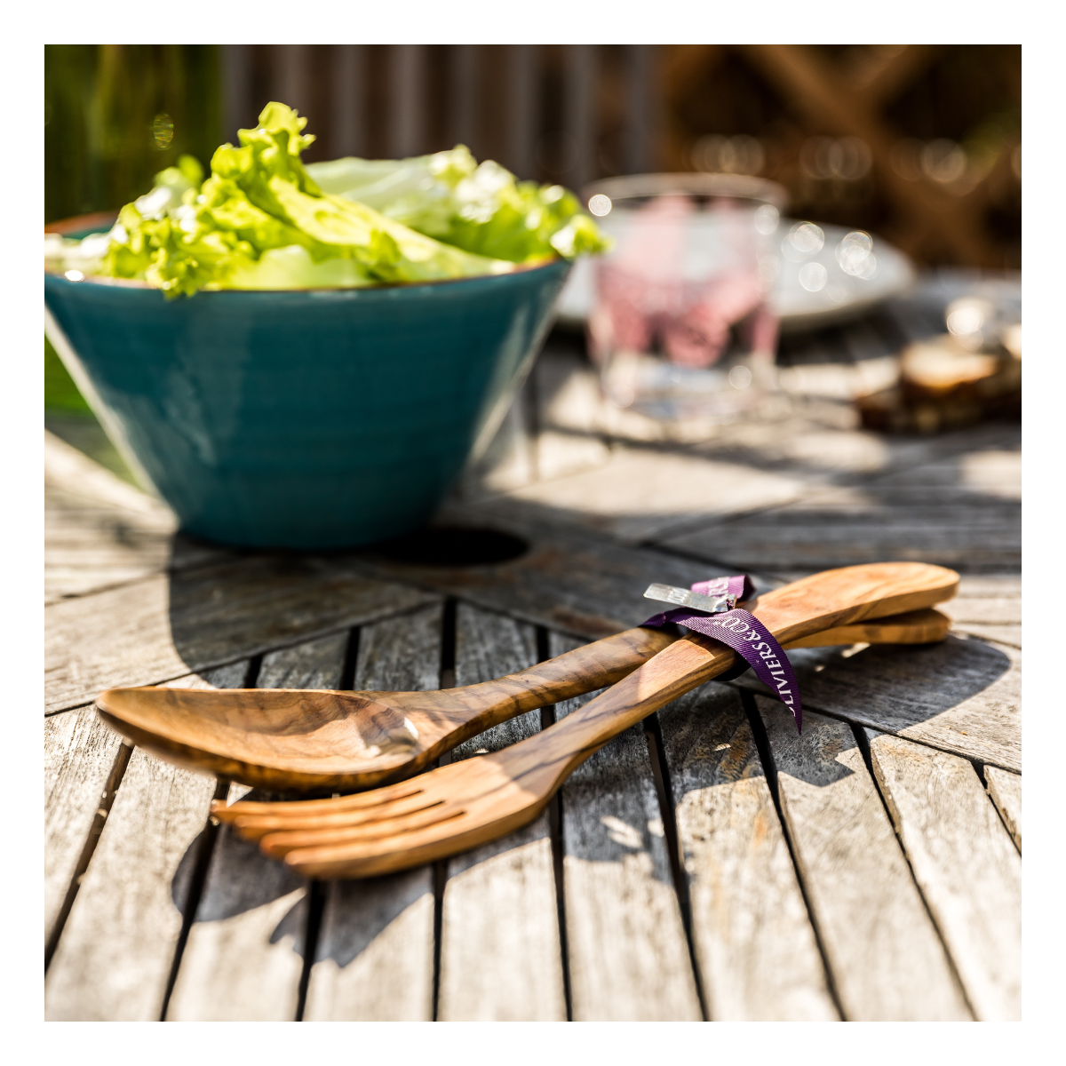 Couverts Ă  salade - Bois d'olivier
