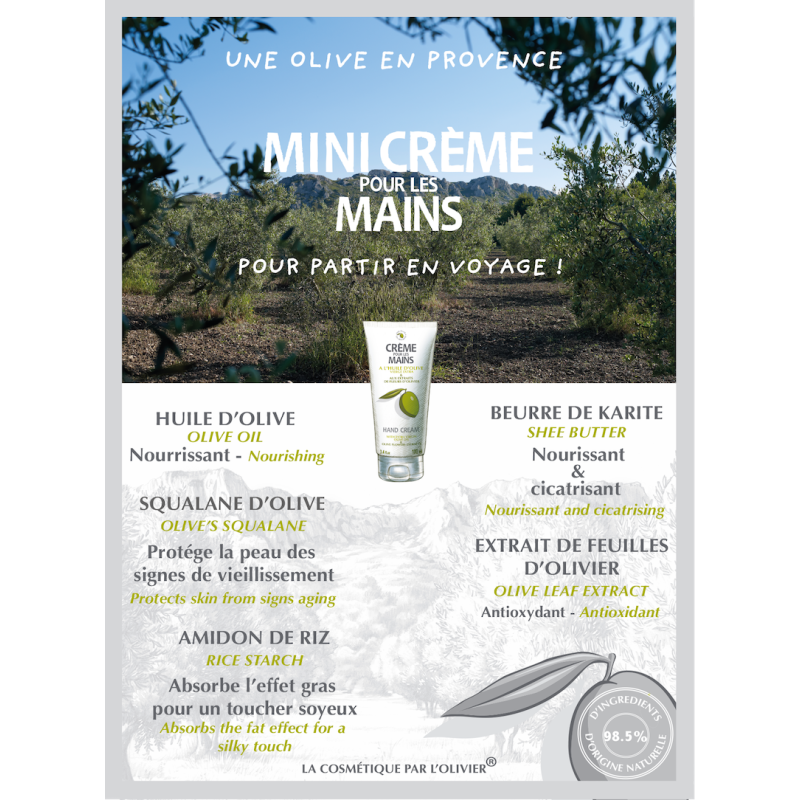 Une Olive en Provence - Mini crème pour les mains à l'huile d'olive - 30 ml