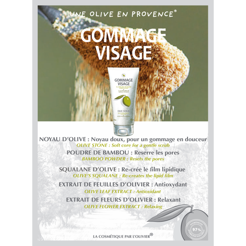 Une Olive en Provence - Gommage visage Ă  l'huile d'olive - 90 ml